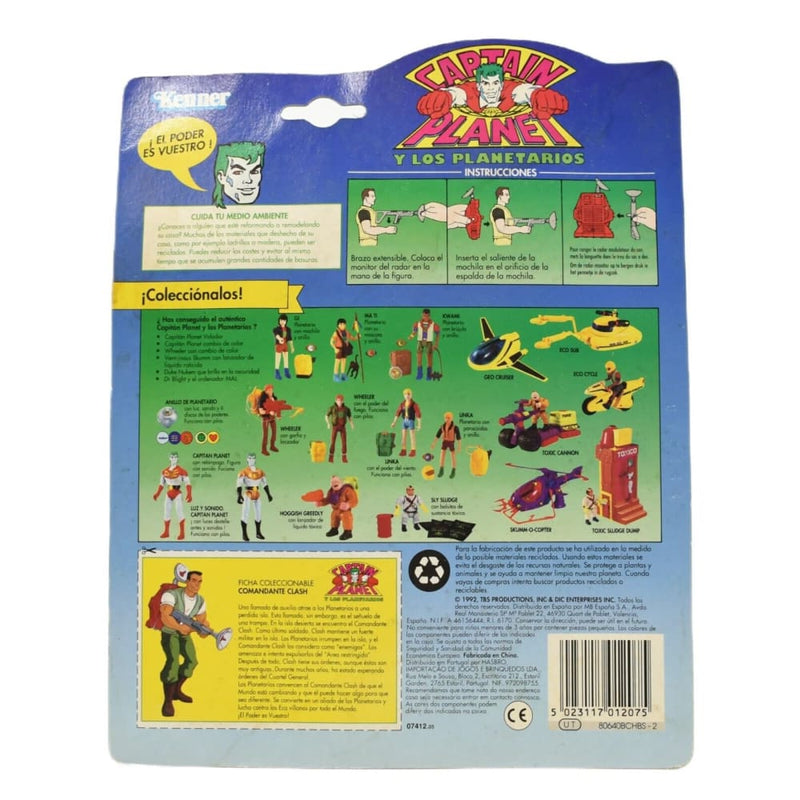 Kenner 1991 - Captain Planet - Commander Clash Action Figure (EU Card) - Toys & Games:Action Figures & Accessories:Action Figures