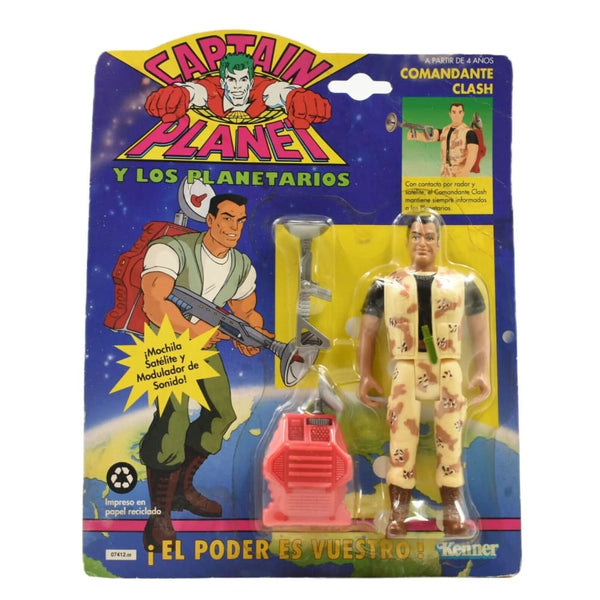 Kenner 1991 - Captain Planet - Commander Clash Action Figure (EU Card) - Toys & Games:Action Figures & Accessories:Action Figures