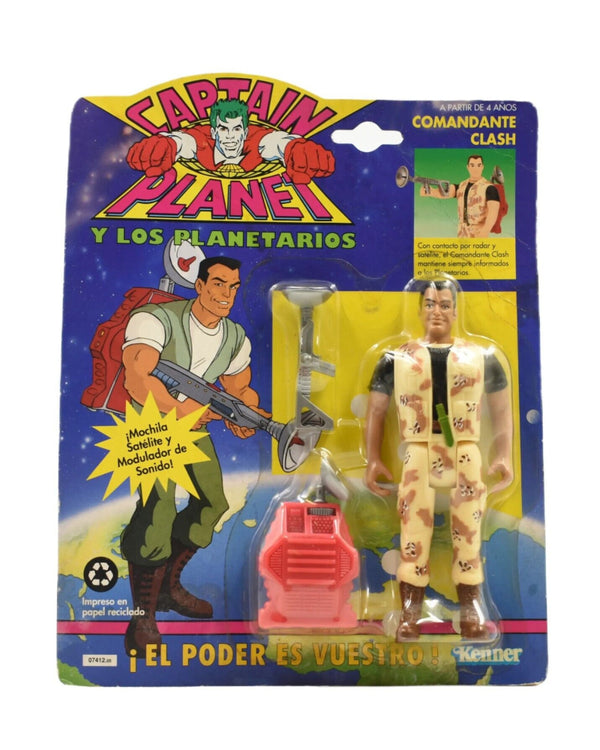 Kenner 1991 - Captain Planet - Commander Clash Action Figure (EU Card) - Toys & Games:Action Figures & Accessories:Action Figures