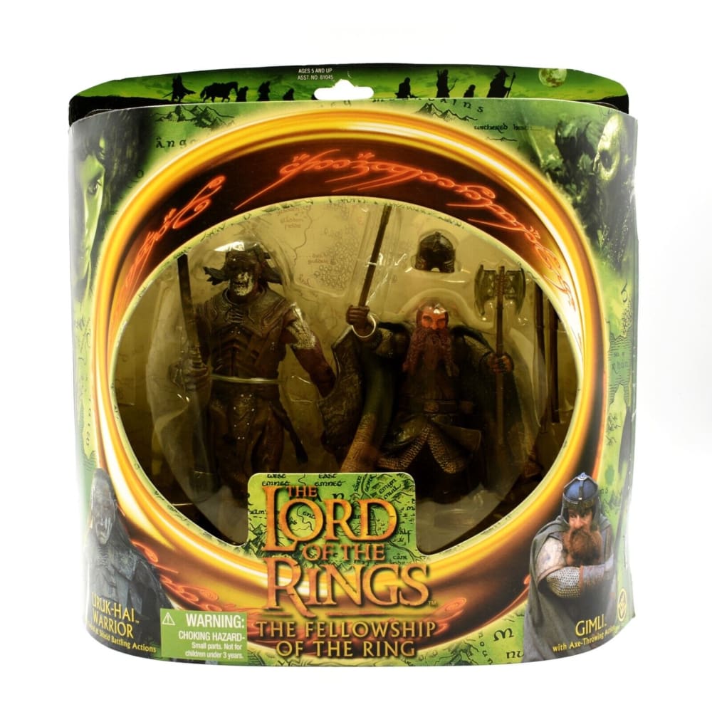 Lord of The Rings Fellowship of The Ring - Uruk-Hai Warrior & Gimli 2-Pack - Toys & Games:Action Figures & Accessories:Action Figures