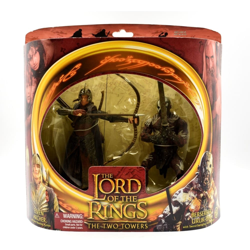 Lord of The Rings Two Towers - Elven Archer & Berserker Uruk-Hai Figure 2-Pack - Toys & Games:Action Figures & Accessories:Action Figures