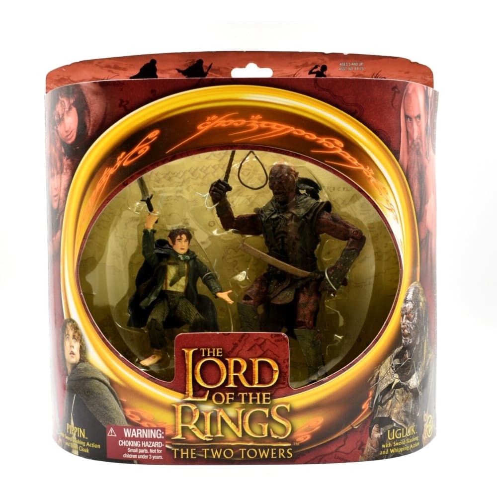 Lord of The Rings The Two Towers - Pippin & Ugluk Action Figure 2-Pack - Toys & Games:Action Figures & Accessories:Action Figures