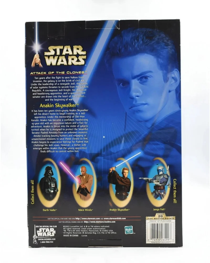 Star Wars Attack of The Clones Character Collectible Anakin Skywalker 12’’ Figure - Toys & Games:Action Figures & Accessories:Action Figures