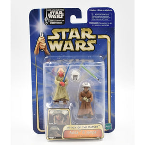 Star Wars Attack of The Clones - Ashla & Jempa (Jedi Padawans) Action Figure Set - Toys & Games:Action Figures & Accessories:Action Figures