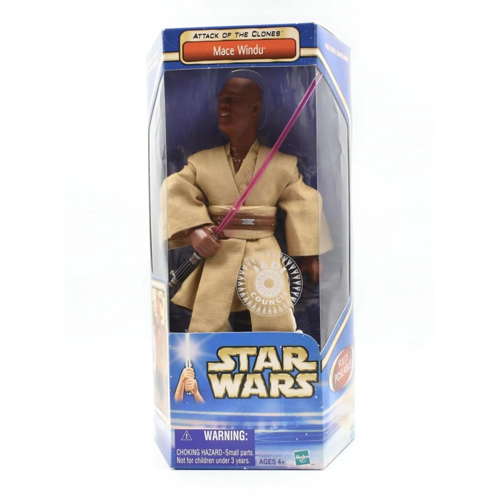 Star Wars Attack of The Clones - Jedi Council Mace Windu 12’’ Action Figure - Toys & Games:Action Figures & Accessories:Action Figures