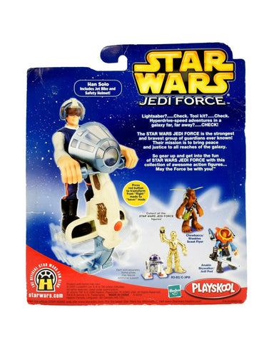 Star Wars Jedi Force Playskool - Han Solo with Jet Bike Action Figure Set - Toys & Games:Action Figures:TV Movies & Video Games